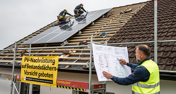 Achtung: PV-Nachrüstung auf Bestandsdächern, hier ist Vorsicht geboten