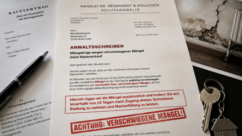 Rechtliche Auseinandersetzung beim Hausverkauf (KI-generiert)