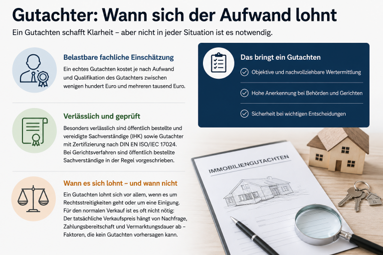 Informationen zu Gutachtern und Immobilienbewertung: Wann lohnt sich ein Gutachten?