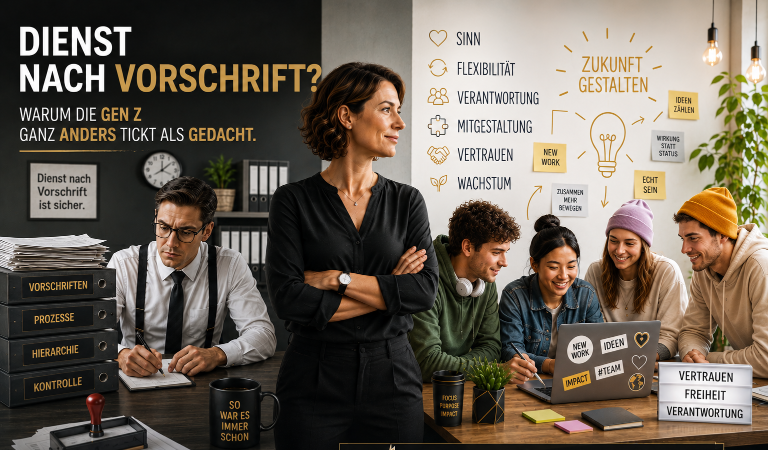 Junge Mitarbeiter diskutieren über Dienst nach Vorschrift in modernem Büro.