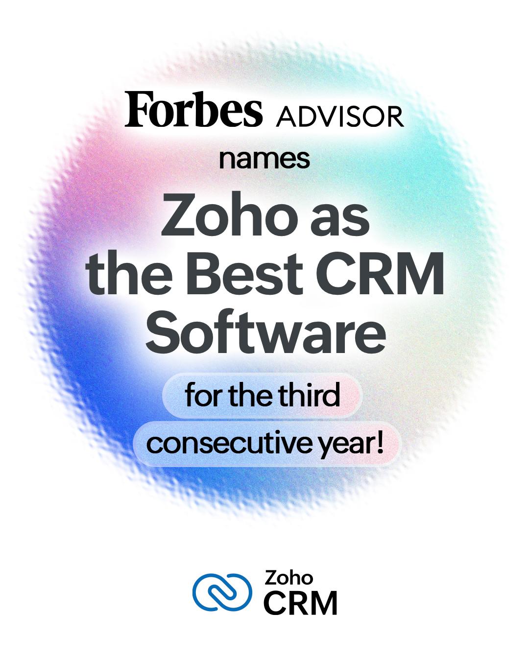 Quelle:&nbsp;https://www.facebook.com/crmzoho/photos/were-honored-to-be-titled-as-the-best-crm-of-2025-by-forbes-advisor-from-the-30-/1328049172665110/