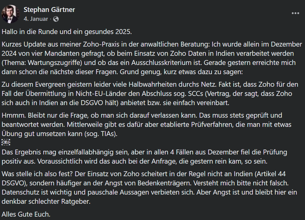 Stephan Gärtner auf Facebook