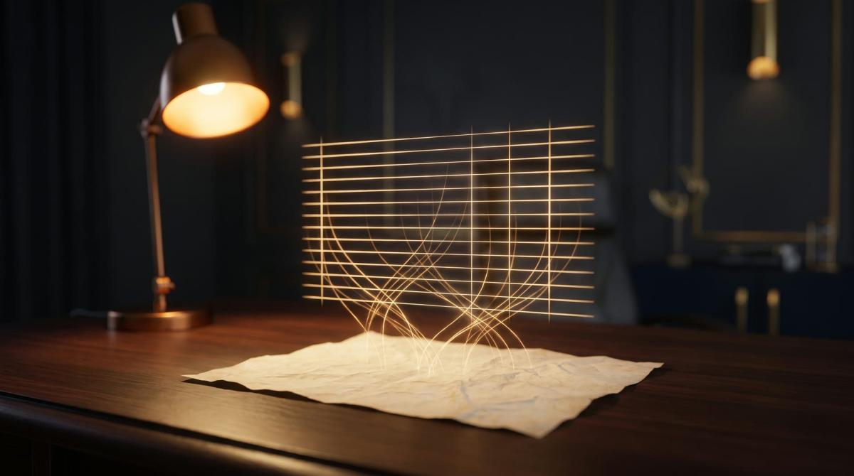Visualisierung der automatisierten Belegerfassung mit Lichtlinien.