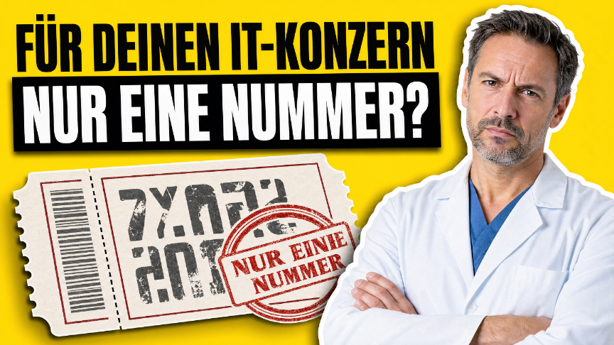 Arzt in Laborumgebung steht für Konzern-IT in der Arztpraxis.