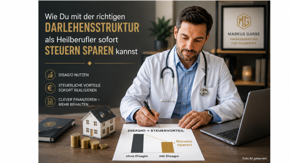 Arzt analysiert Darlehensstruktur und Steuerersparnis für Heilberufler.