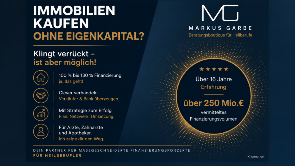 Infografik zu Immobilien kaufen ohne Eigenkapital mit Tipps und Erfahrungen.