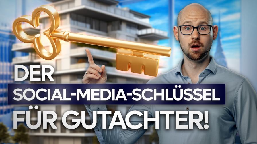 Ein Sachverständiger zeigt den Social Media Schlüssel für Gutachter.