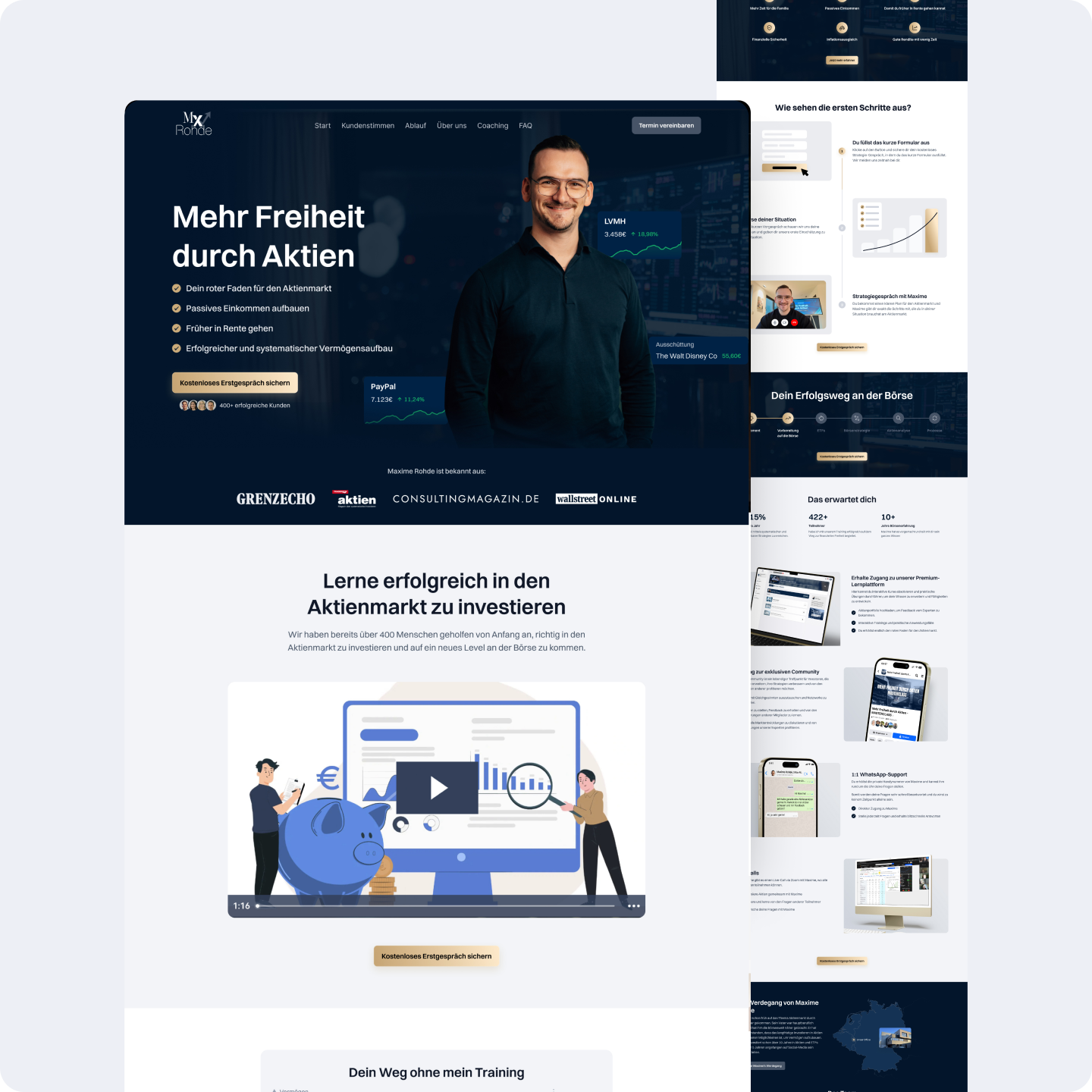 Maxime Rohde: Website Relaunch für den Aktien-Coach