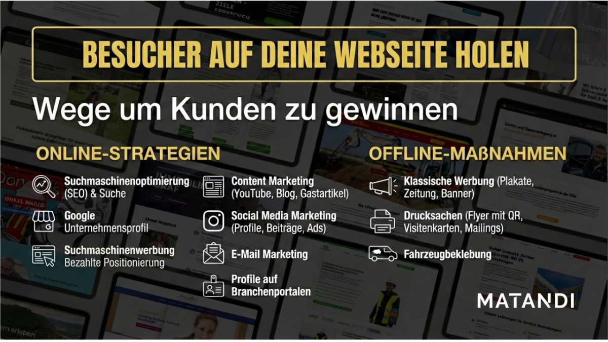 Überblick: 10 Wege um Besucher auf deine Webseite zu bringen