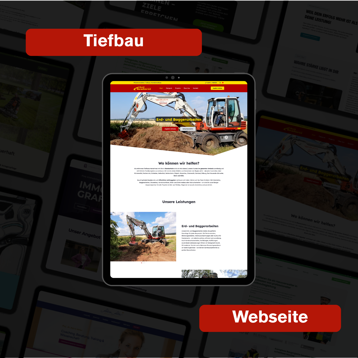 Neue Webseite für Tiefbau Unternehmen - Rolf Kraforst Erdarbeiten