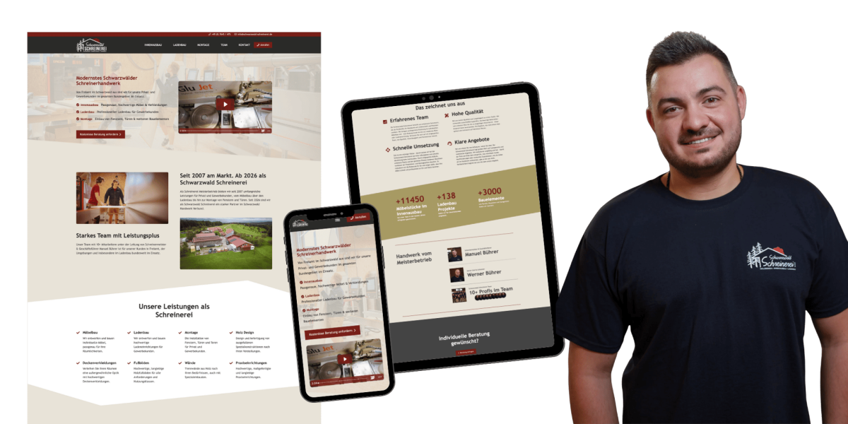 Neue Webseite der Schwarzwald Schreinrei GmbH | Manuel Bührer (Geschäftsführer)