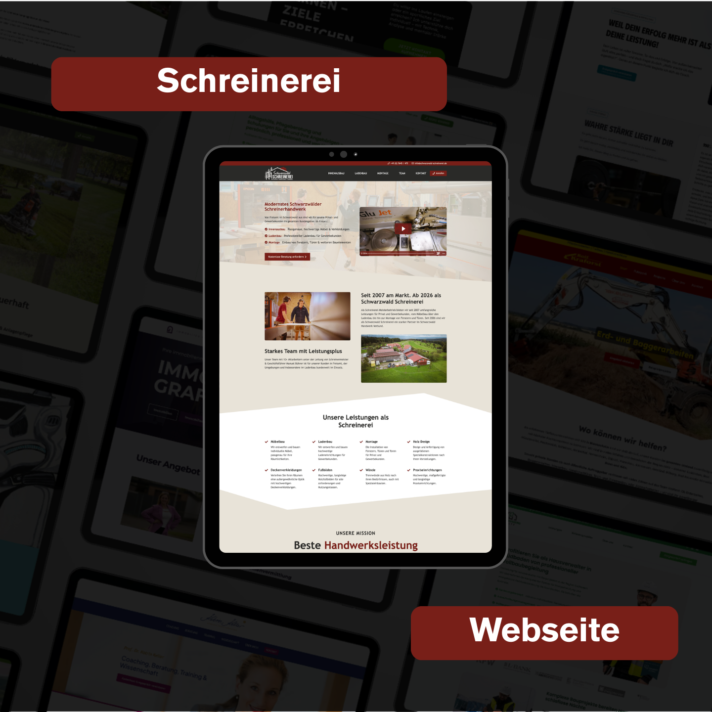 Schreinerei-Webseite für die Schwarzwald Schreinerei GmbH
