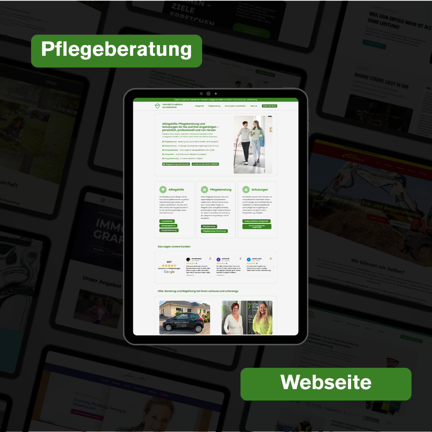 Pflegeberatung als erster Anbieter im Kreis mit Online-Buchungsmöglichkeit auf neuer Webseite