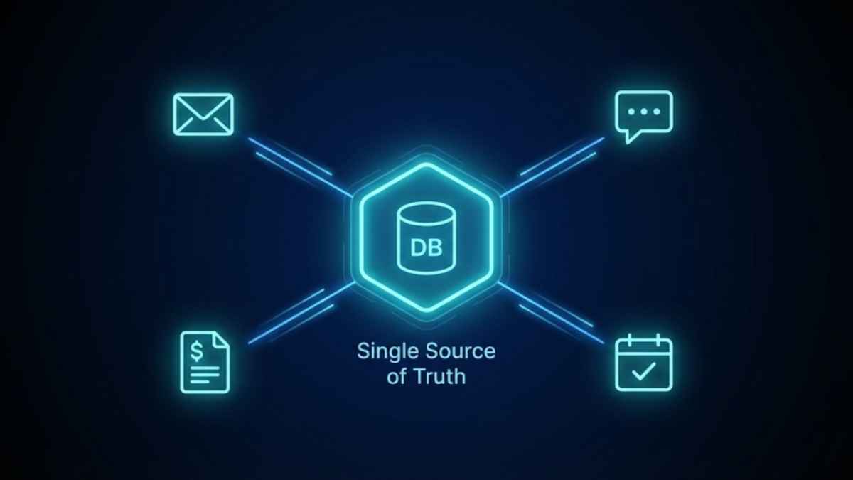 Stern-Topologie: Alle Tools sprechen mit der Datenbank, nicht durcheinander.