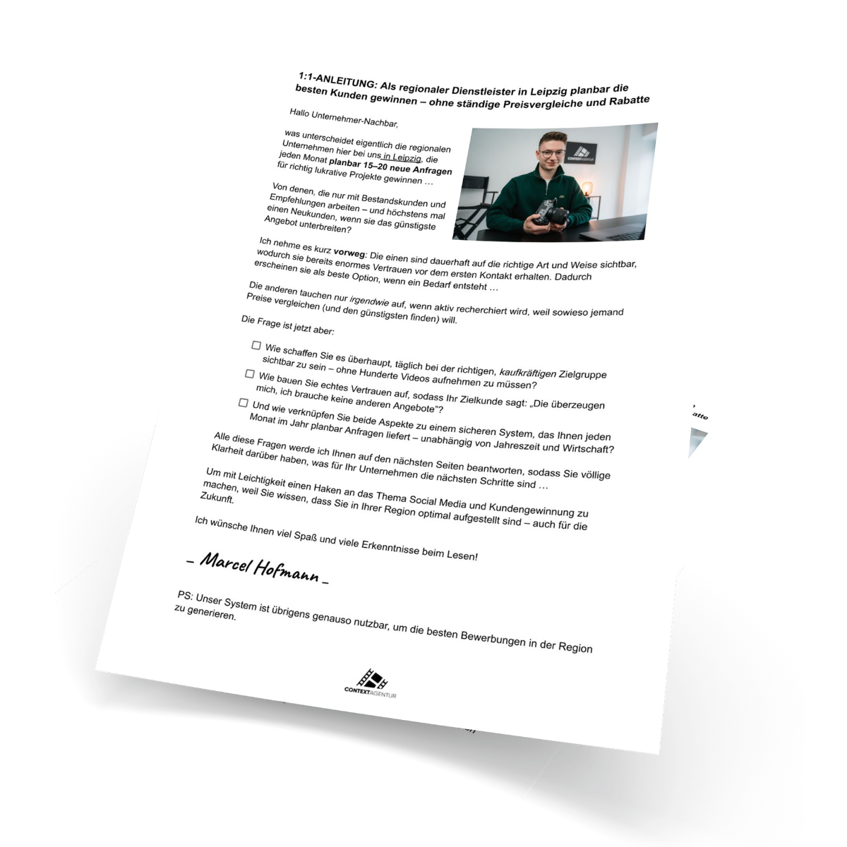 Beispiel für einen Salesletter zur Agenturlänge mit Tipps und Hinweisen.