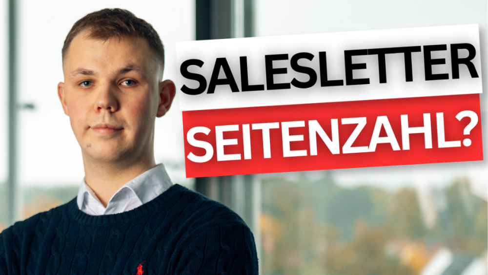 Person diskutiert die ideale Seitenzahl für einen Salesletter.