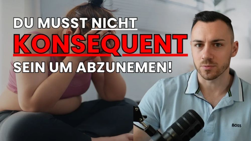 Person zeigt, dass man nicht konsequent sein muss, um abzunehmen.