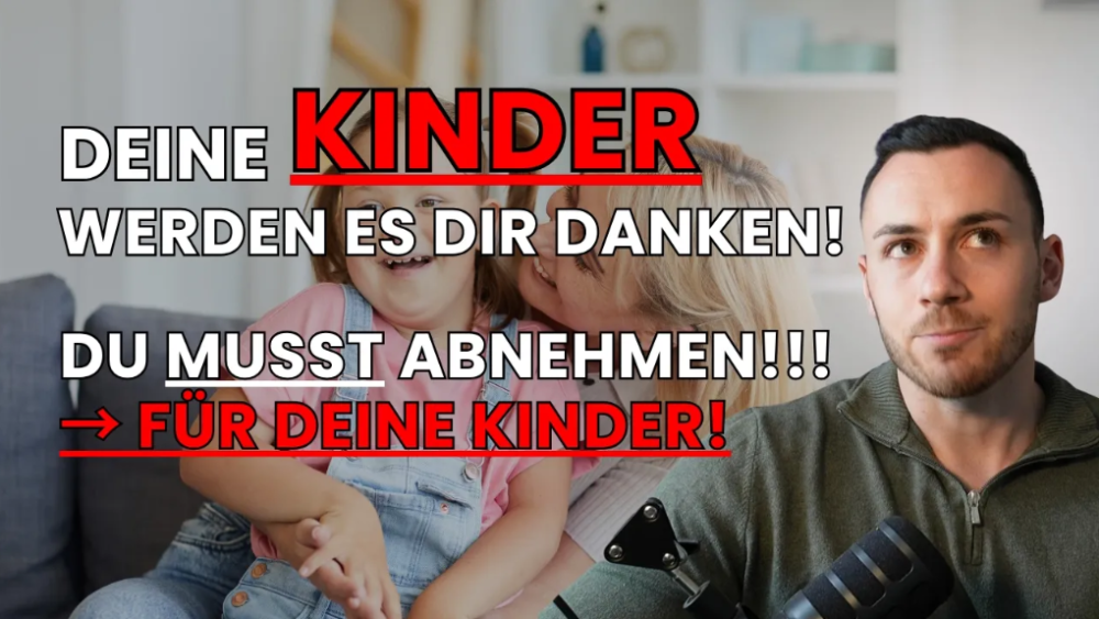 Eine Mutter mit Kind und der Text über die Beziehung zum Essen, die Kinder beeinflusst.