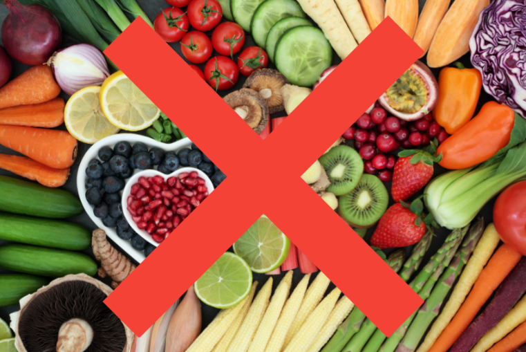 Vielfältiges Gemüse und Obst zeigen, dass gesunde Ernährung nicht immer zum Abnehmen führt.