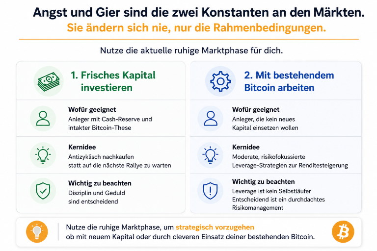 Strategien zur Nutzung der aktuellen Marktphase für Bitcoin-Investoren.