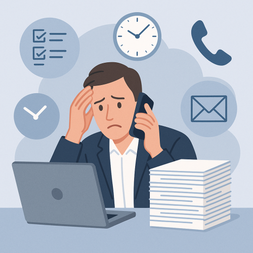 Schreibtisch eines Hausverwalters