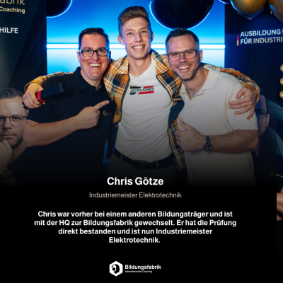 Mit Online-Lernen zum Industriemeister – Chris erreicht Karriereboost & Selbstständigkeit!