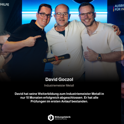Online zum Industriemeister: David schafft den Karrieresprung mit Bildungsfabrik Coaching