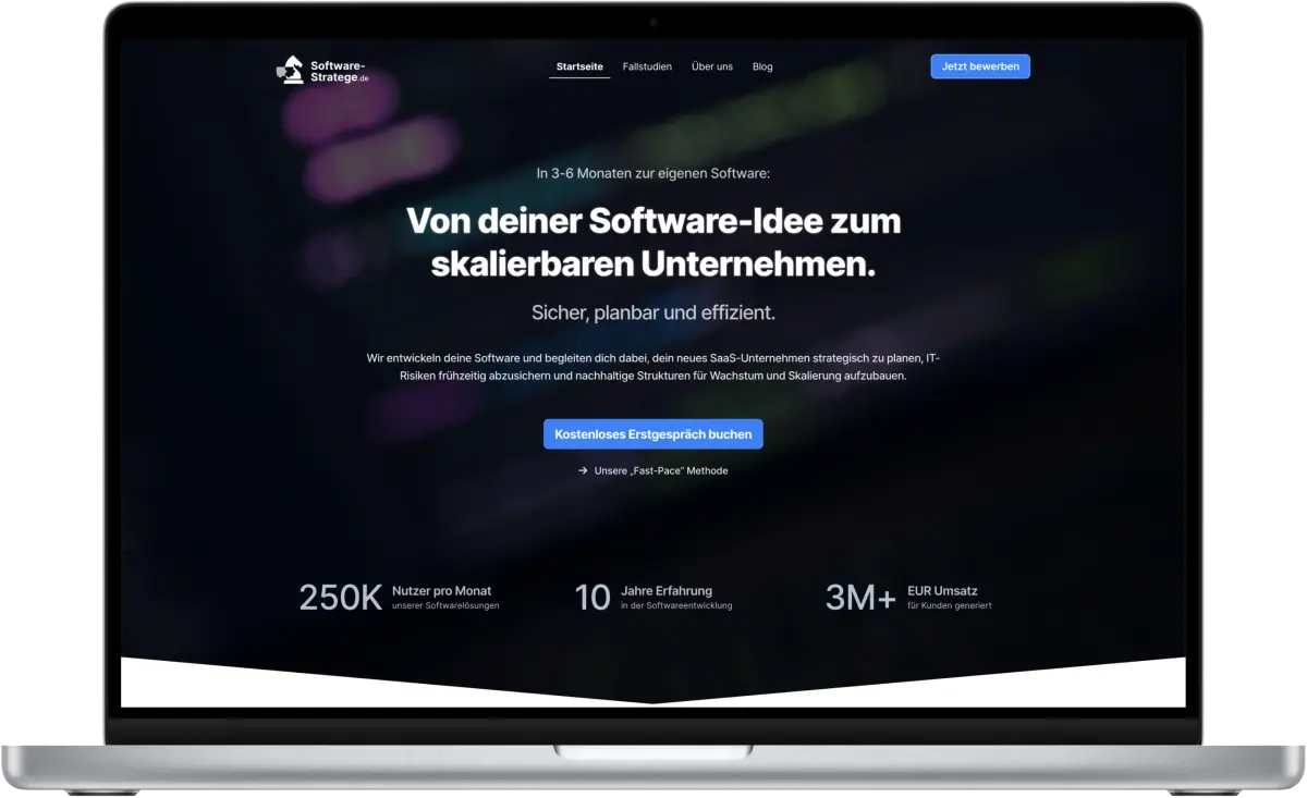 Screenshot der Website von www.software-stratege.de
