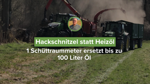 Hackschnitzel statt Heizöl: 1 Schüttraummeter ersetzt bis zu 100 Liter Öl 