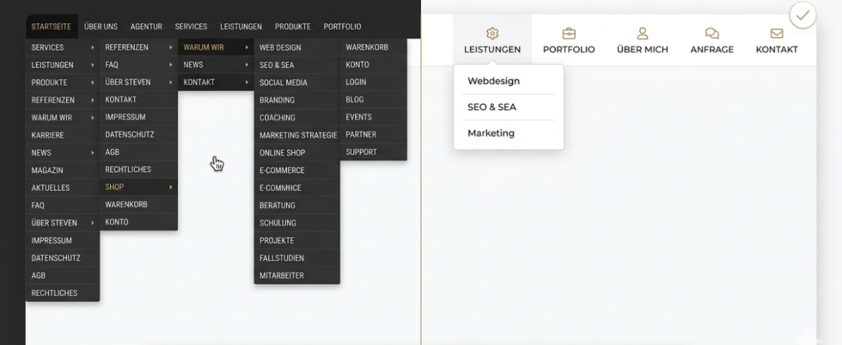 Wer die Wahl hat, hat die Qual – und verlässt deine Website ohne Anfrage.