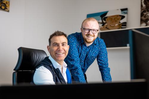 Matthias Lindenlaub und Benjamin Venter von der Centro Umwelttechnik