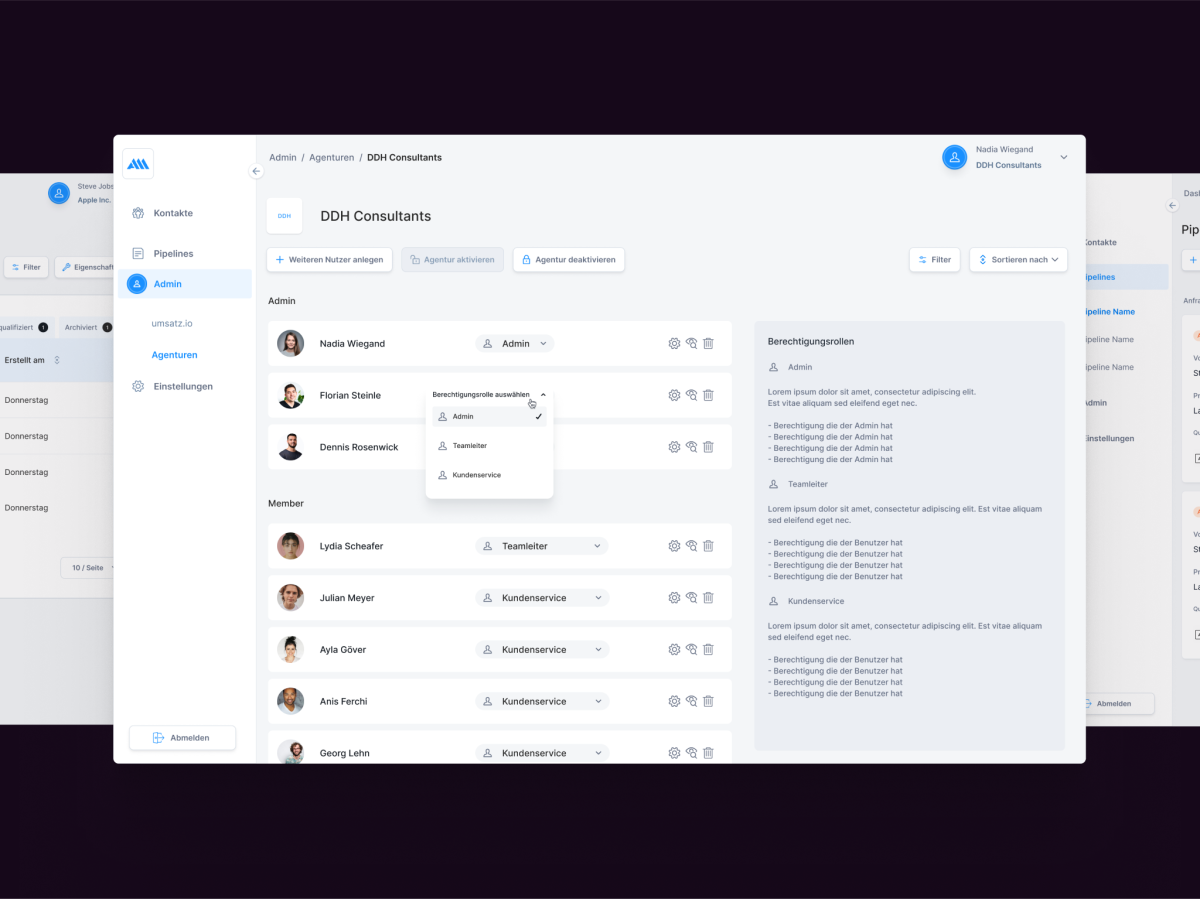 Beispiel für gutes Design: Unser UX & UI Design für umsatz.io