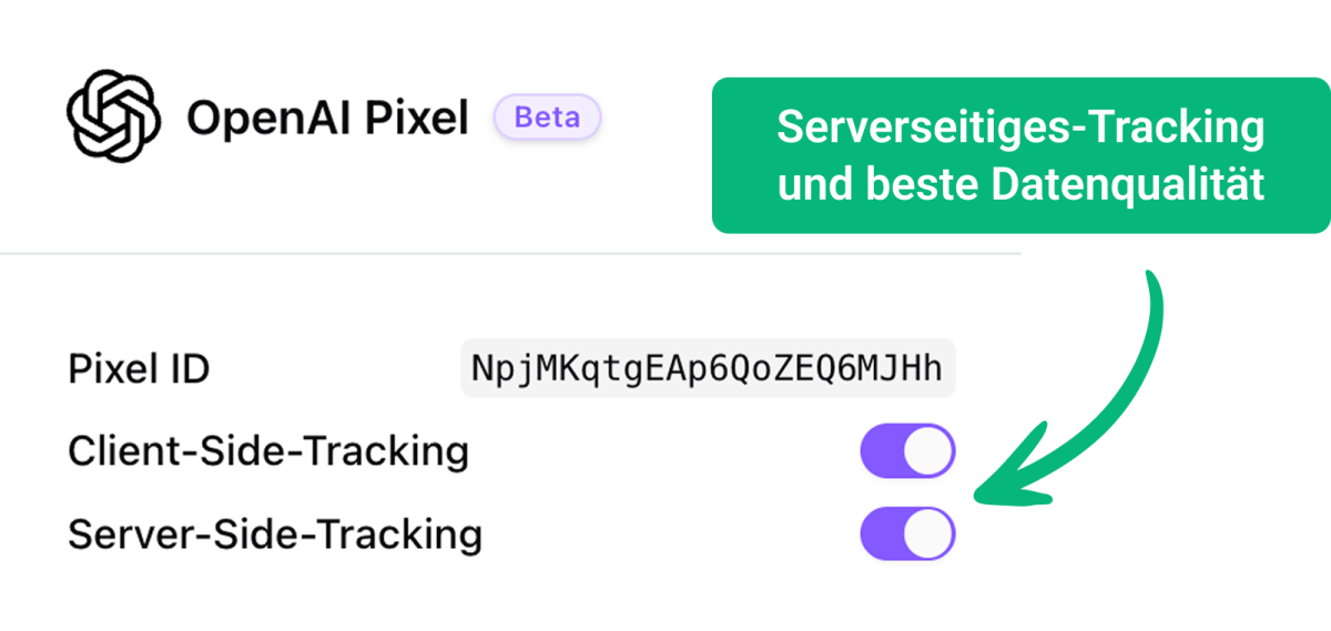 Einstellungen für serverseitiges Tracking bei OpenAI Pixel.