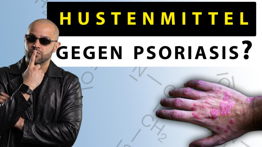 Mann mit Sonnenbrille denkt über Hustenmittel gegen Psoriasis nach.