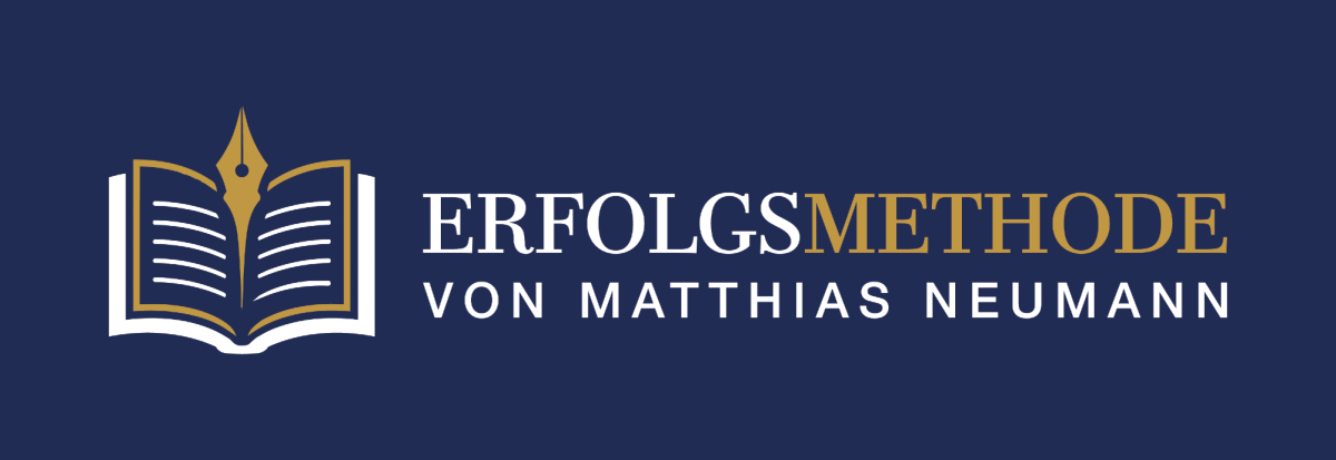 Logo der Erfolgsmethode von Matthias Neumann auf blauen Hintergrund.
