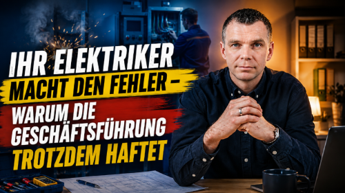Ihr Elektriker macht den Fehler - warum die Geschäftsführung trotzdem haftet
