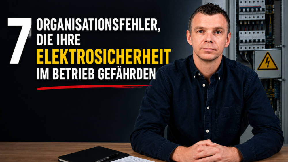 Ein Mann erklärt 7 Organisationsfehler, die Elektrosicherheit im Betrieb gefährden.