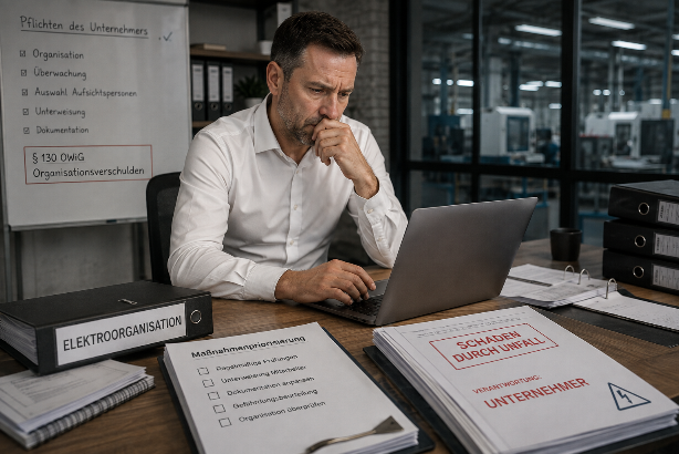Mitarbeiter arbeitet an einem Laptop, um KI im Unternehmen zu verwenden.