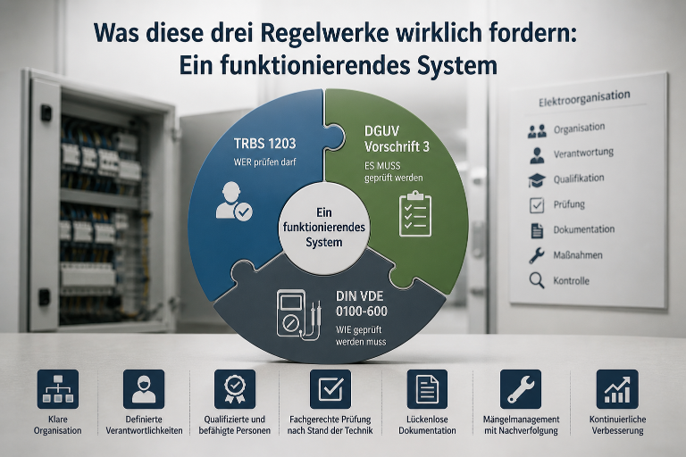 3 Regelwerke = 1 System = Sicherer Betrieb