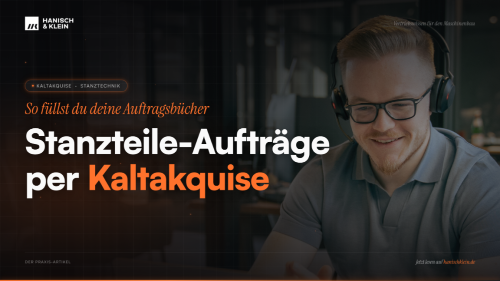 Mann bei der telefonischen Kaltakquise für Stanzteile-Aufträge.