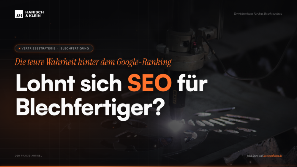 Grafik mit der Frage, ob sich SEO für Blechfertiger lohnt.
