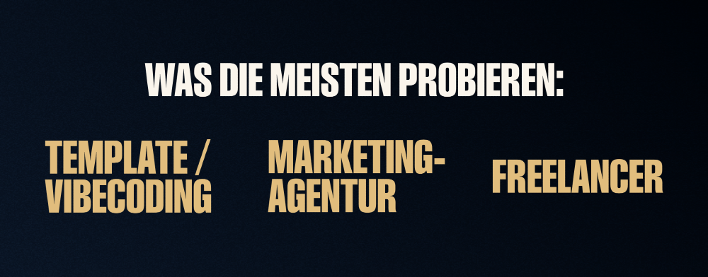 Optionen für Webdesigner: Template, Marketing-Agentur oder Freelancer.