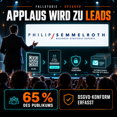 Wie Speaker auf der Bühne automatisiert die Kontaktdaten von 65 % des Publikums gewinnen