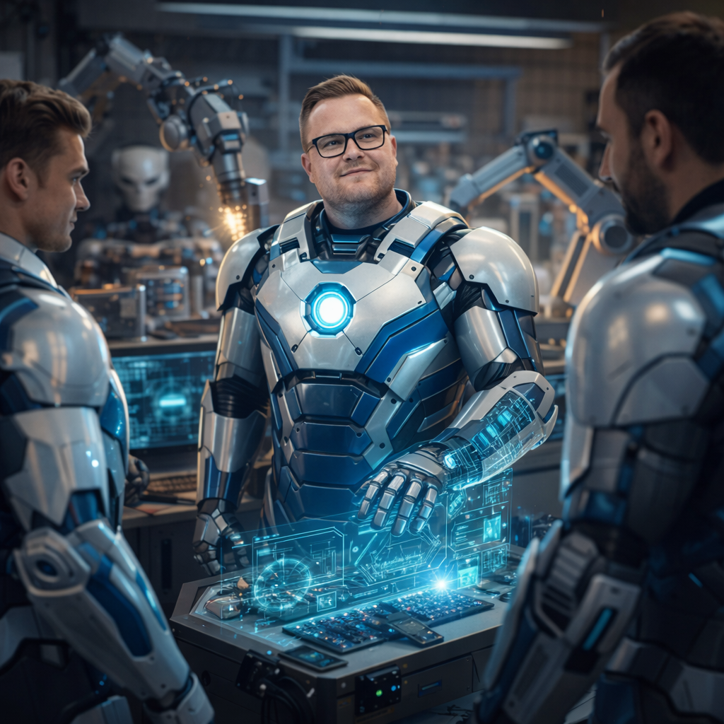 Der AIronmen, hilft dabei in Handwerkunternehmen alles einzubauen und autoamtisch zu bauen.