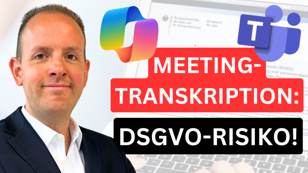Person auf dem Bild spricht über Meetings transkribieren unter DSGVO-Risiko.
