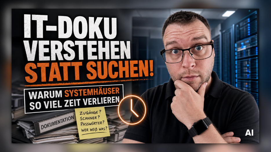 Person denkt nach und erklärt, warum IT-Doku in Systemhäusern wichtig ist.