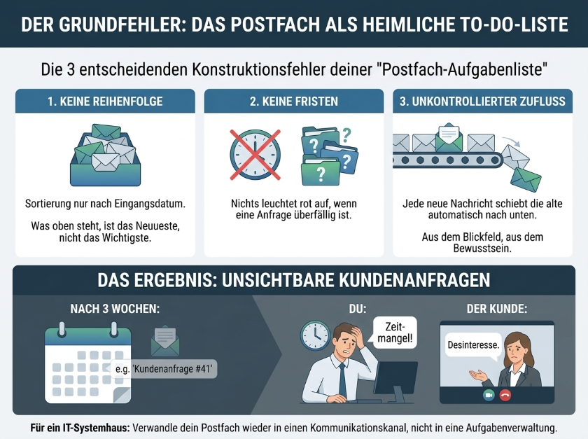 Grafik zeigt die Fehler des Postfachs als heimliche To-do-Liste.