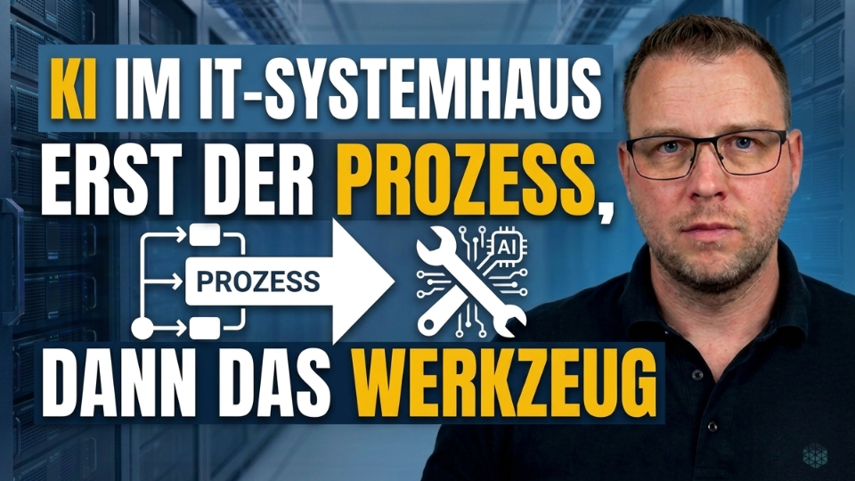 Mann erklärt, warum im IT-Systemhaus zuerst der Prozess und dann das Werkzeug wichtig ist.