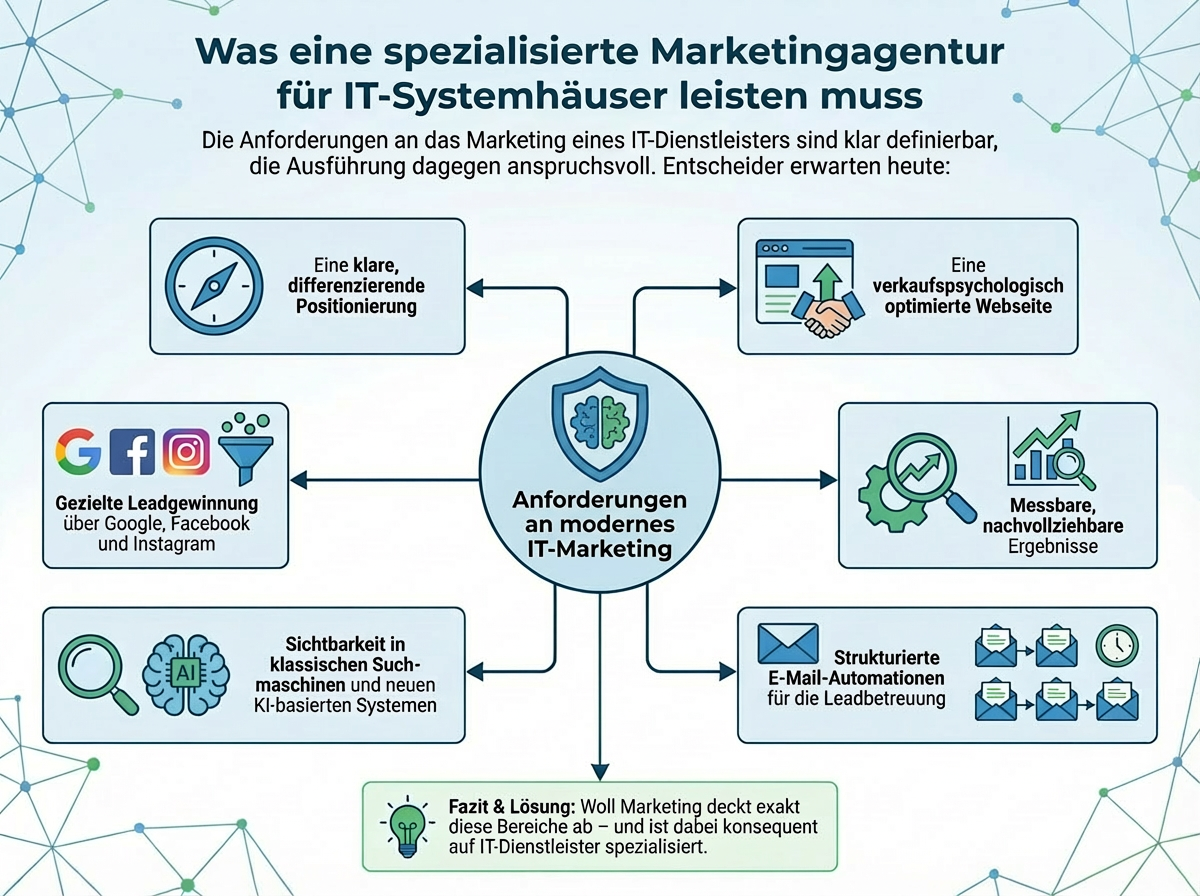 Infografik: Anforderungen an mordernes IT-Marketing