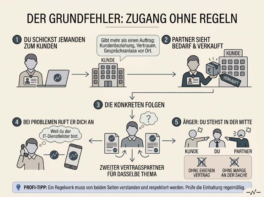 Infografik zum Thema Zugang ohne Regeln bei Partnerverkäufen.